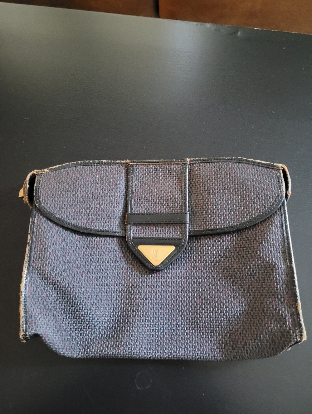 YSL Woven Clutch Bag in Navy - A Project Piece